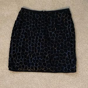 Sequined Black Mini Skirt